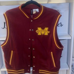 **NWT** SZ: SMALL H&M DOLPHINS BURGUNDY AND GOLD VEST